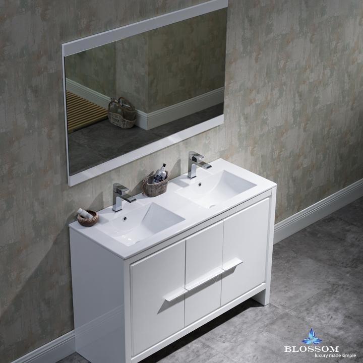 Blossom Milan 48" Double w/ Mirror - Luxe Bathroom Vanities Luxury Bathroom Fixtures Bathroom Furniture
