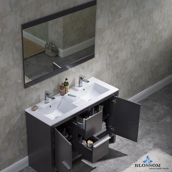 Blossom Milan 48" Double w/ Mirror - Luxe Bathroom Vanities Luxury Bathroom Fixtures Bathroom Furniture