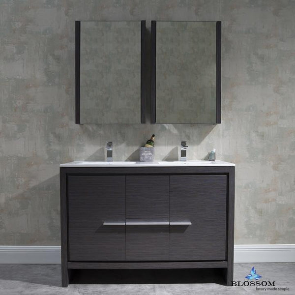 Blossom Milan 48" Double w/ Medicine Cabinets - Luxe Bathroom Vanities Luxury Bathroom Fixtures Bathroom Furniture