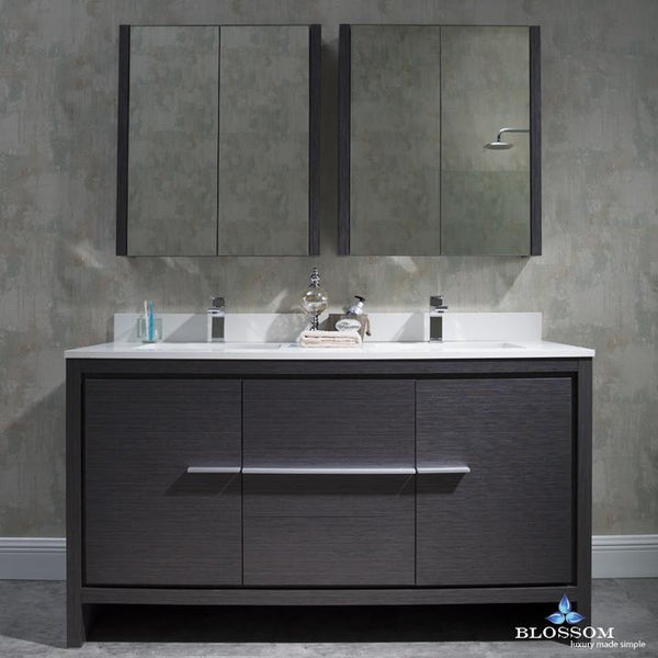 Blossom Milan 60" Double w/ Medicine Cabinets - Luxe Bathroom Vanities Luxury Bathroom Fixtures Bathroom Furniture