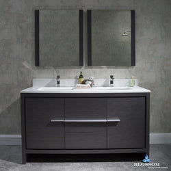 Blossom Milan 60" Double w/ Mirrors - Luxe Bathroom Vanities Luxury Bathroom Fixtures Bathroom Furniture