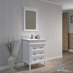 Blossom Bordeaux 24" w/ White Carrara Marble Countertop - Luxe Bathroom Vanities Luxury Bathroom Fixtures Bathroom Furniture