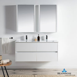 Blossom Valencia 48" Double w/ Medicine Cabinet - Luxe Bathroom Vanities Luxury Bathroom Fixtures Bathroom Furniture