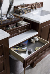James Martin De Soto 94" Double Vanity Set with Makeup Table and 3 CM Countertop - Luxe Bathroom Vanities
