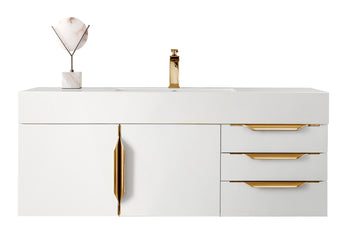 James Martin Mercer Island 48" Single Vanity with Glossy Composite Top - Luxe Bathroom Vanities