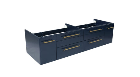 Fresca Lucera 60" Wall Hung Double Undermount Sink Modern Bathroom Vanity w/ Medicine Cabinets - Luxe Bathroom Vanities