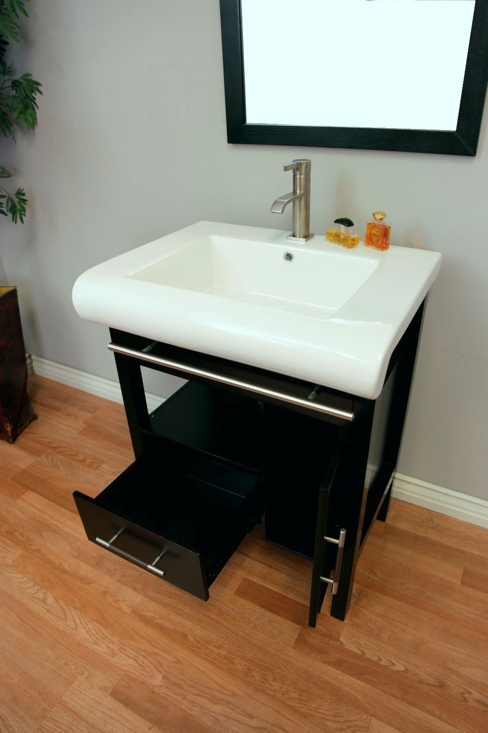 28 In. Single Sink Vanity Wood Dark Espresso - Luxe Bathroom Vanities
