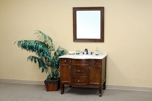38.2" In Single Sink Vanity Wood Walnut - Luxe Bathroom Vanities