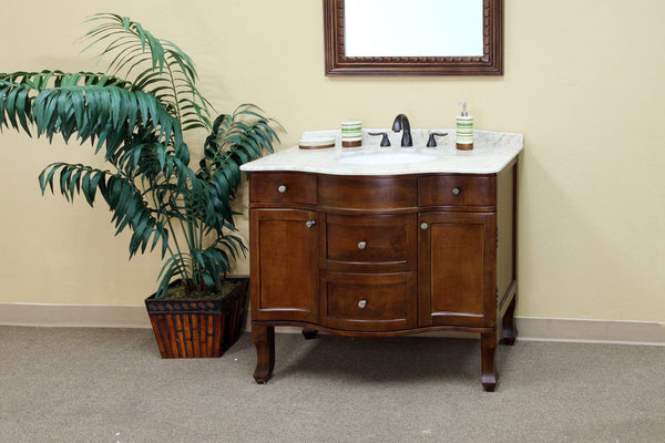 38.2" In Single Sink Vanity Wood Walnut - Luxe Bathroom Vanities