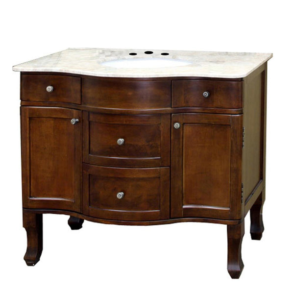 38.2" In Single Sink Vanity Wood Walnut - Luxe Bathroom Vanities