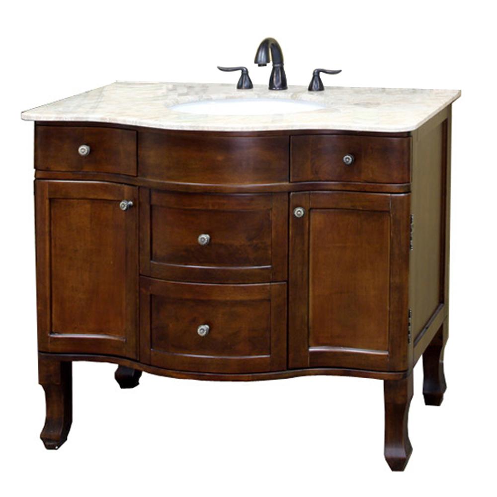 38.2" In Single Sink Vanity Wood Walnut - Luxe Bathroom Vanities