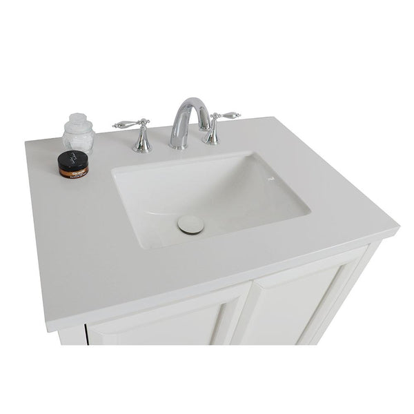 31" In Single Sink Vanity Wood White Quartz - Luxe Bathroom Vanities