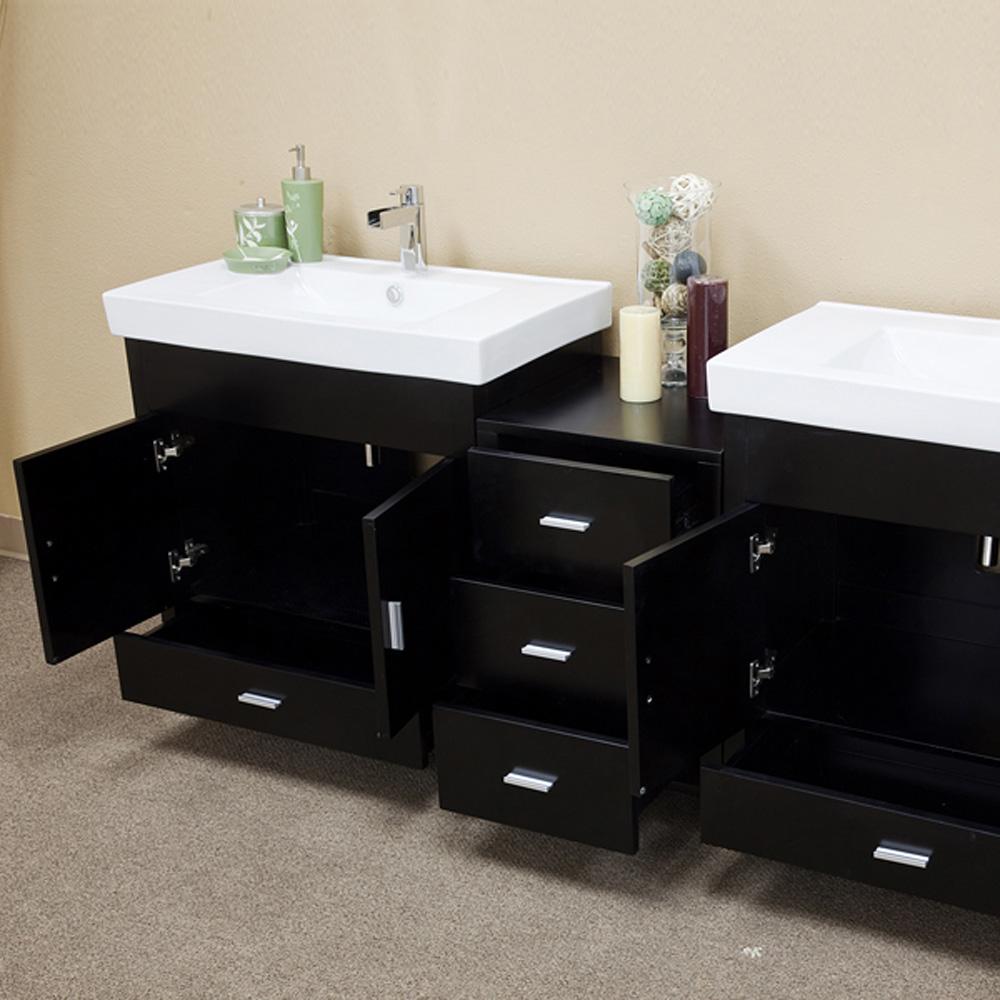 80.7" In Double Sink Vanity Wood Black - Luxe Bathroom Vanities