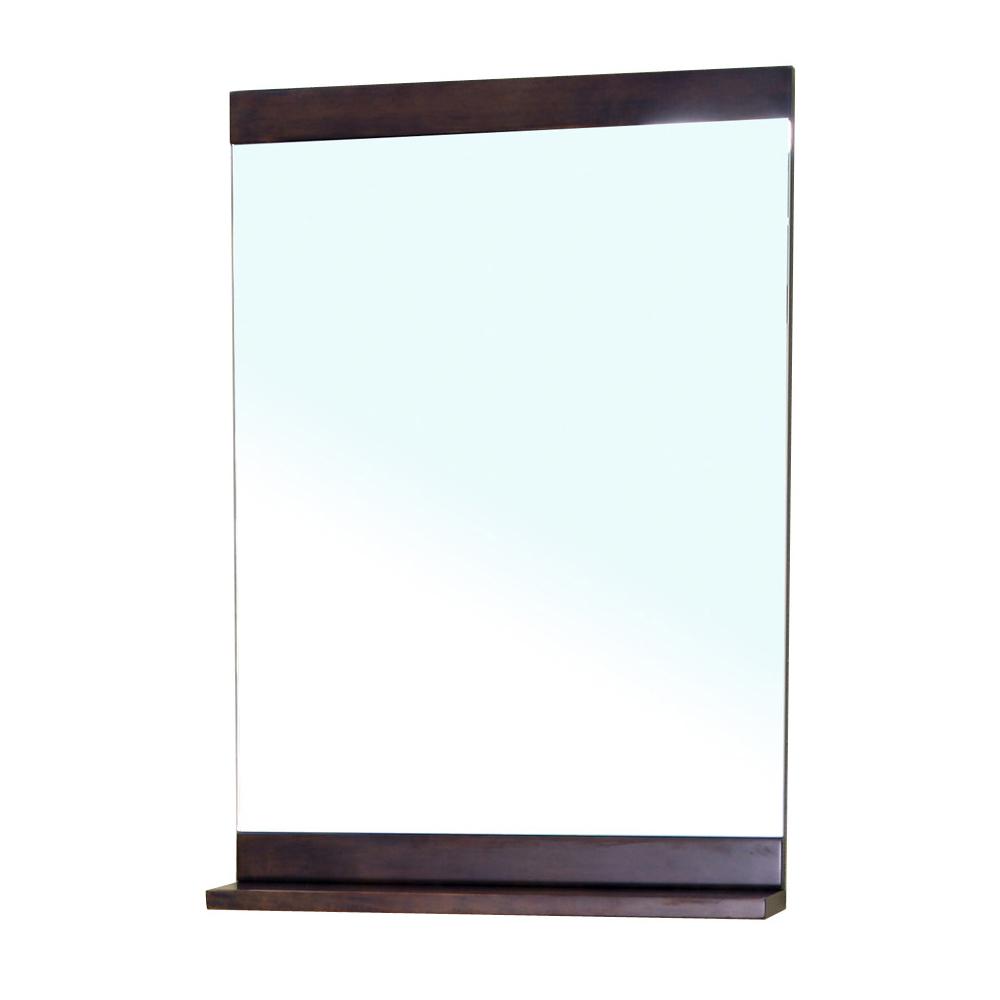 Bellaterra Home Solid wood frame mirror cabinet-walnut - Luxe Bathroom Vanities