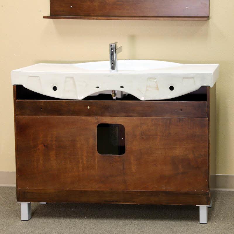 48" In Single Sink Vanity Wood Dark Gray - Luxe Bathroom Vanities