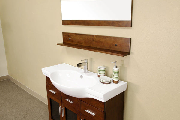 39.8" In Single Sink Vanity Wood Walnut - Luxe Bathroom Vanities