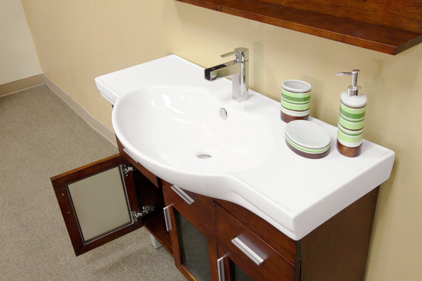 39.8" In Single Sink Vanity Wood Walnut - Luxe Bathroom Vanities