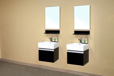 41" In Double Wall Mount Style Sink Vanity Wood Dark Espresso - Luxe Bathroom Vanities