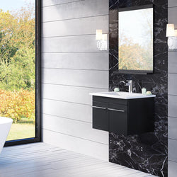 24.4" In Single Wall Mount Style Sink Vanity WoodGunstock - Luxe Bathroom Vanities