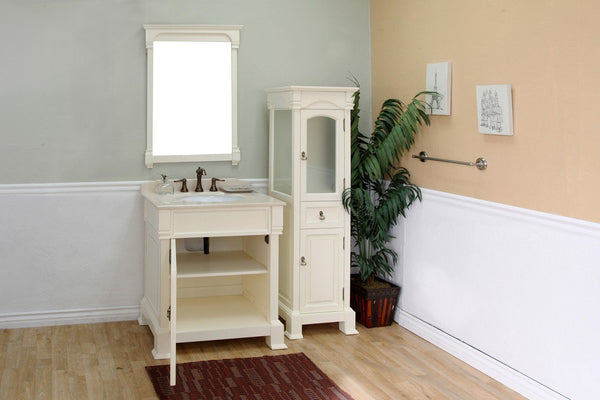 30" In Single Sink Vanity Wood Cream White - Luxe Bathroom Vanities