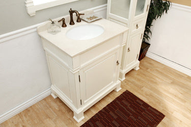 30" In Single Sink Vanity Wood White - Luxe Bathroom Vanities