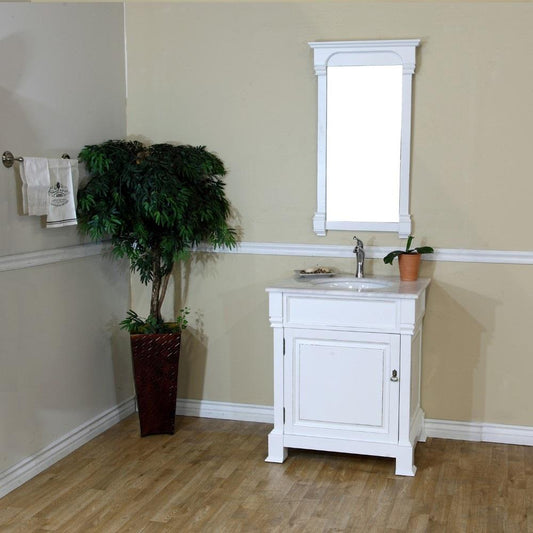 30" In Single Sink Vanity Wood White - Luxe Bathroom Vanities