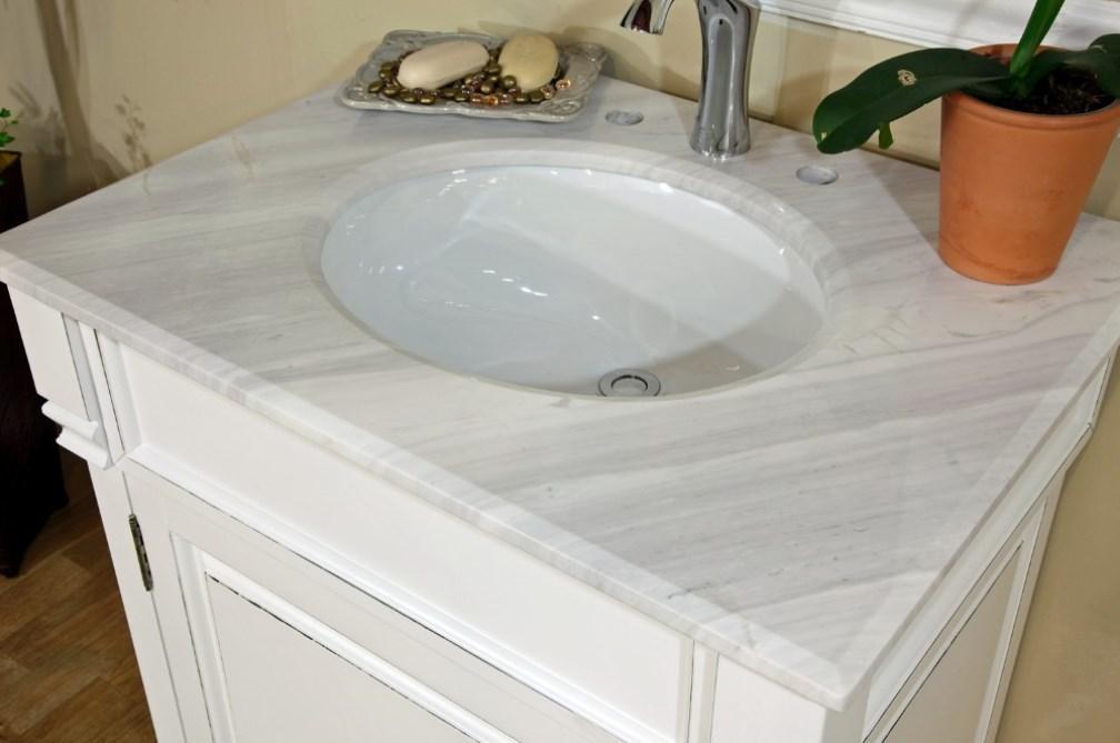 30" In Single Sink Vanity Wood White - Luxe Bathroom Vanities