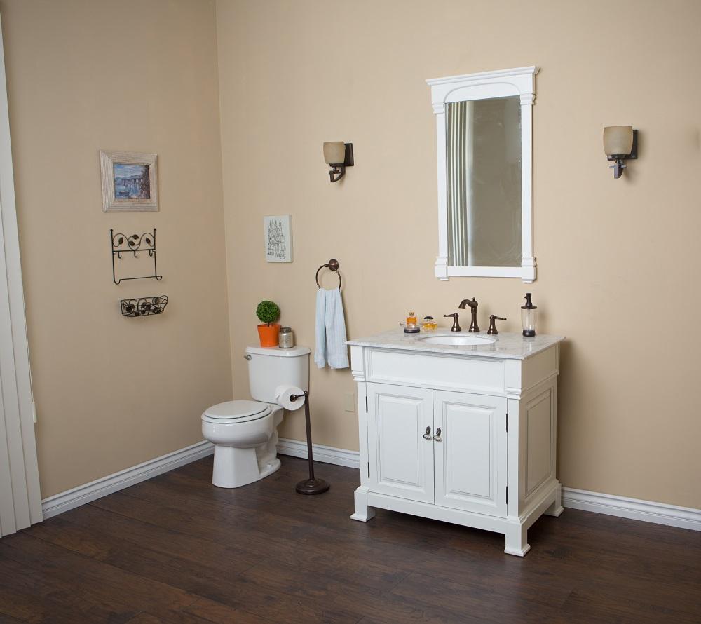 36" In Single Sink Vanity Wood White - Luxe Bathroom Vanities
