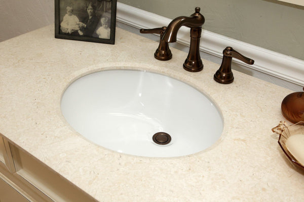 42" In Single Sink Vanity Wood Cream White - Luxe Bathroom Vanities