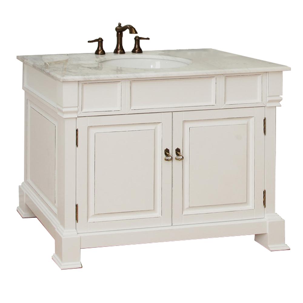 42" In Single Sink Vanity Wood White - Luxe Bathroom Vanities