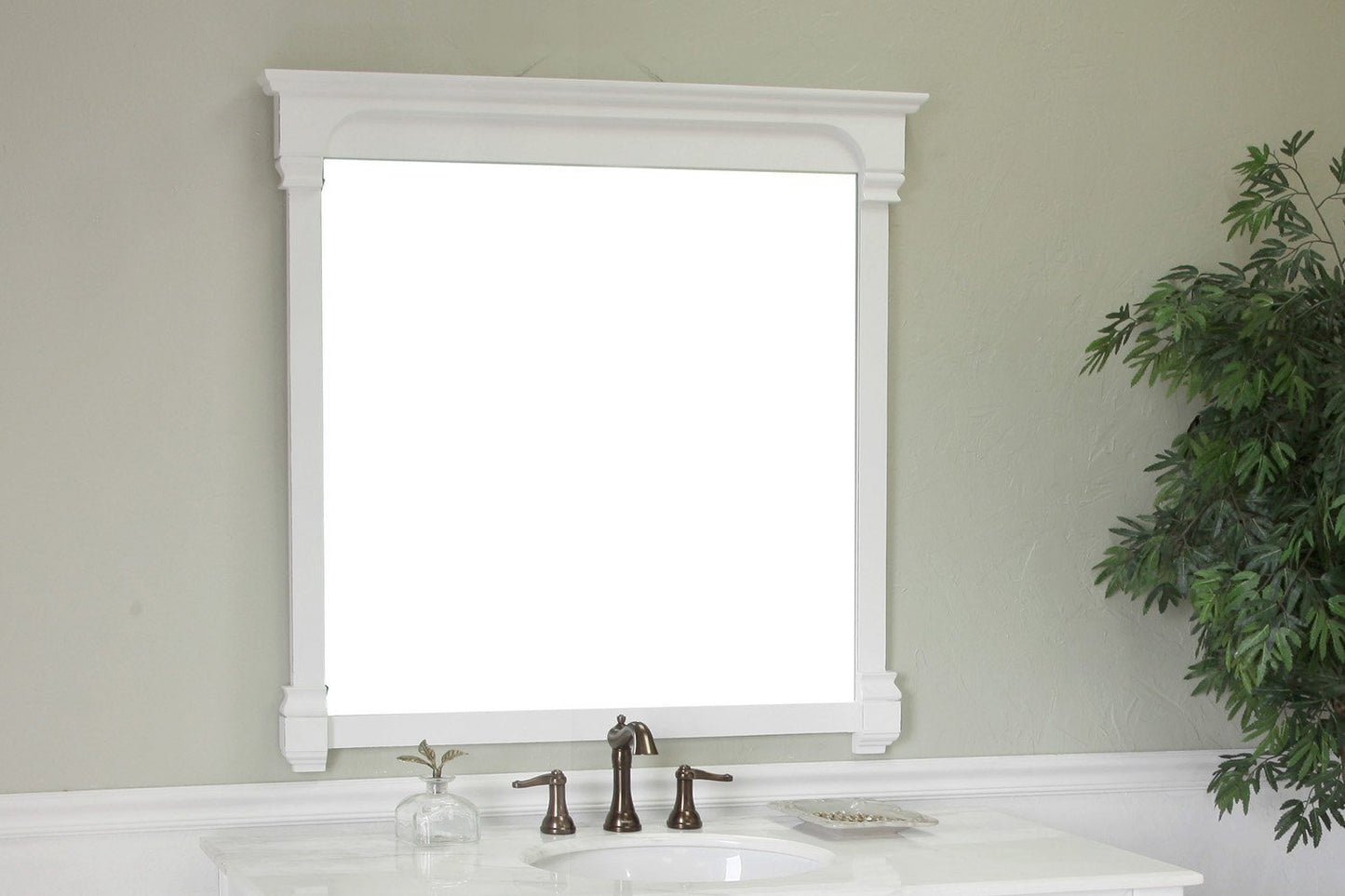 Bellaterra Home 42 in Solid wood frame mirror - Luxe Bathroom Vanities