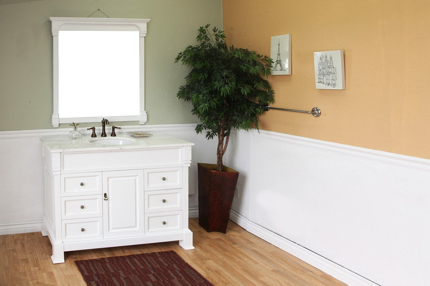 50" In Single Sink Vanity Wood White - Luxe Bathroom Vanities