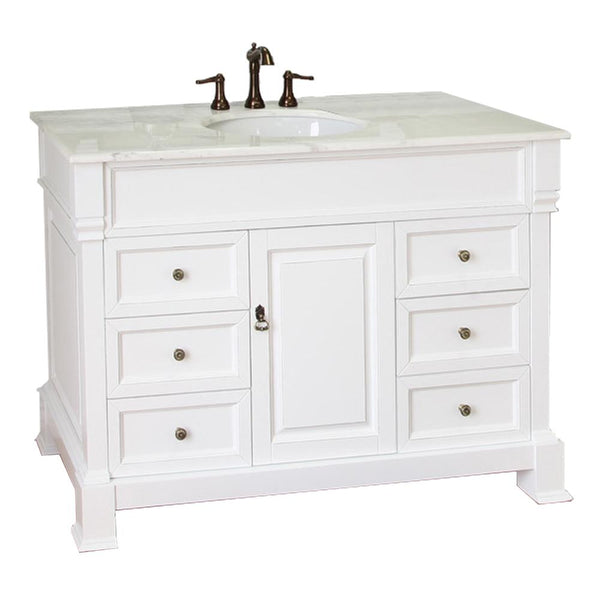 50" In Single Sink Vanity Wood White - Luxe Bathroom Vanities