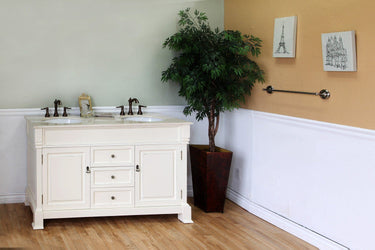 60" In Double Sink Vanity Wood Cream White - Luxe Bathroom Vanities