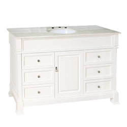 60" In Single Sink Vanity Wood Cream White - Luxe Bathroom Vanities