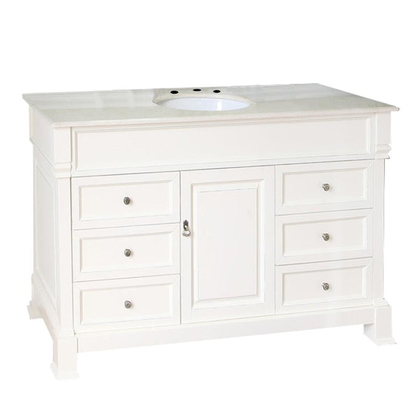 60" In Single Sink Vanity Wood Cream White - Luxe Bathroom Vanities