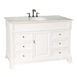 60" In Single Sink Vanity Wood Cream White - Luxe Bathroom Vanities