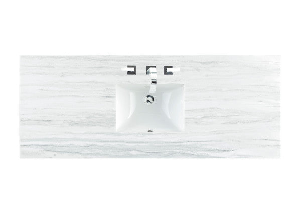 James Martin 60" Single Top, 3 CM Arctic Fall Solid Surface w/ Sink - Luxe Bathroom Vanities Luxury Bathroom Fixtures Bathroom Furniture