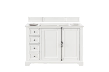 James Martin Providence 48" Bright White Single Vanity (Cabinet Only) - Luxe Bathroom Vanities