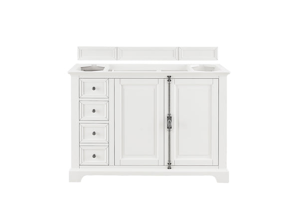 James Martin Providence 48" Bright White Single Vanity (Cabinet Only) - Luxe Bathroom Vanities