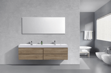 Kubebath Bliss 80" Double Sink Wall Mount Modern Bathroom Vanity - Luxe Bathroom Vanities