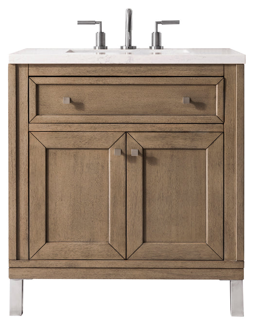 James Martin Chicago 30" Whitewashed Walnut Single Vanity (Cabinet Only) - Luxe Bathroom Vanities