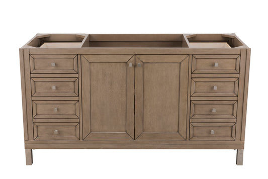 James Martin Chicago 60" Whitewashed Walnut Single Vanity (Cabinet Only) - Luxe Bathroom Vanities