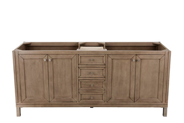 James Martin Chicago 72" Whitewashed Walnut Double Vanity (Cabinet Only) - Luxe Bathroom Vanities