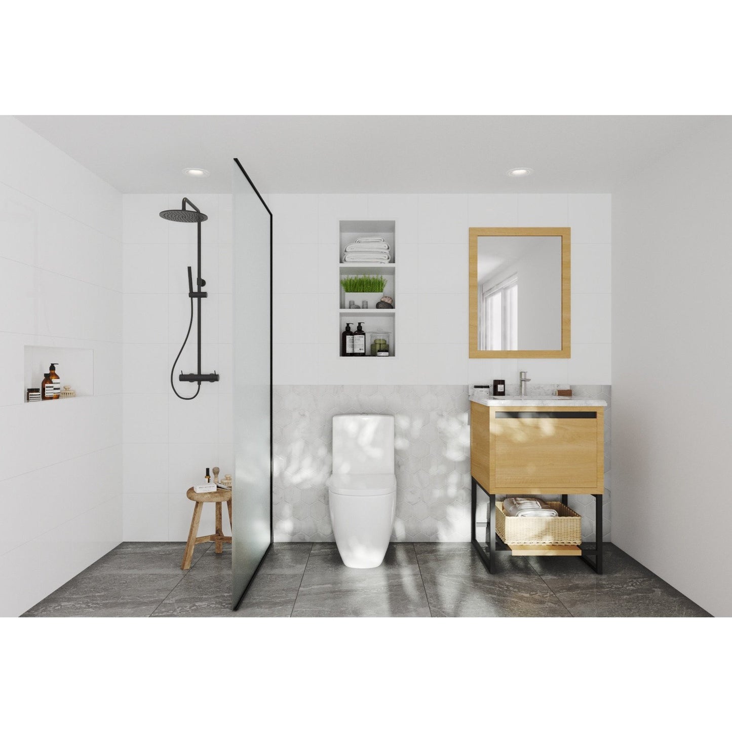 Alto 24 - California White Oak Cabinet - Luxe Bathroom Vanities