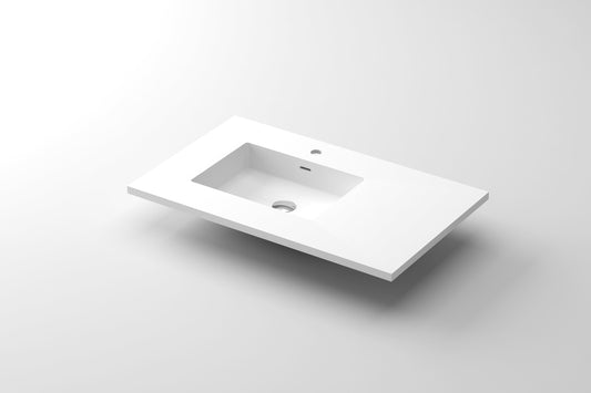 VIVA Stone 36" Left Sink - Solid Surface Countertop - Luxe Bathroom Vanities Luxury Bathroom Fixtures Bathroom Furniture