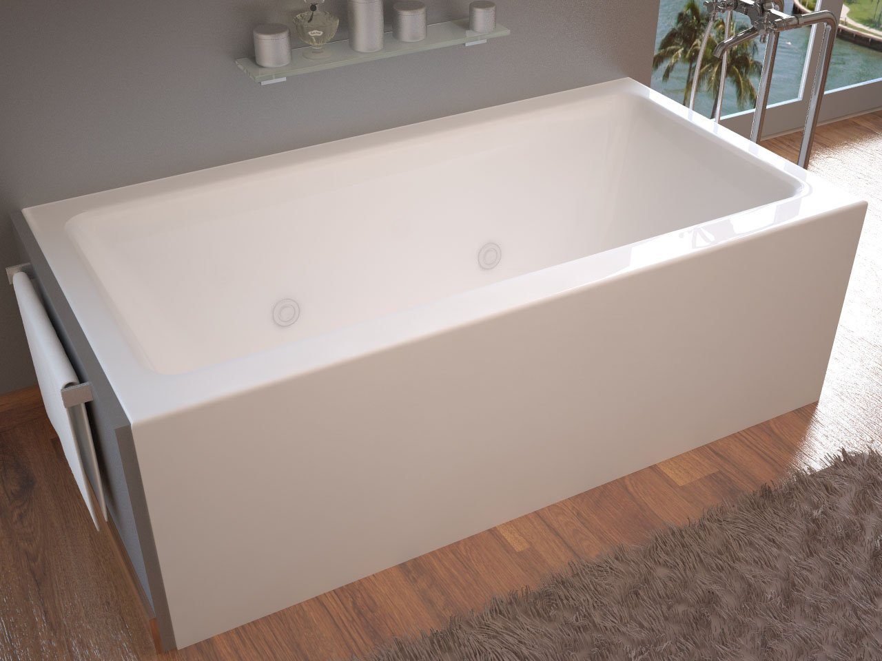 Atlantis Whirlpools Soho 32 x 60 Front Skirted Whirlpool Tub with Left Drain - Luxe Bathroom Vanities Luxury Bathroom Fixtures Bathroom Furniture