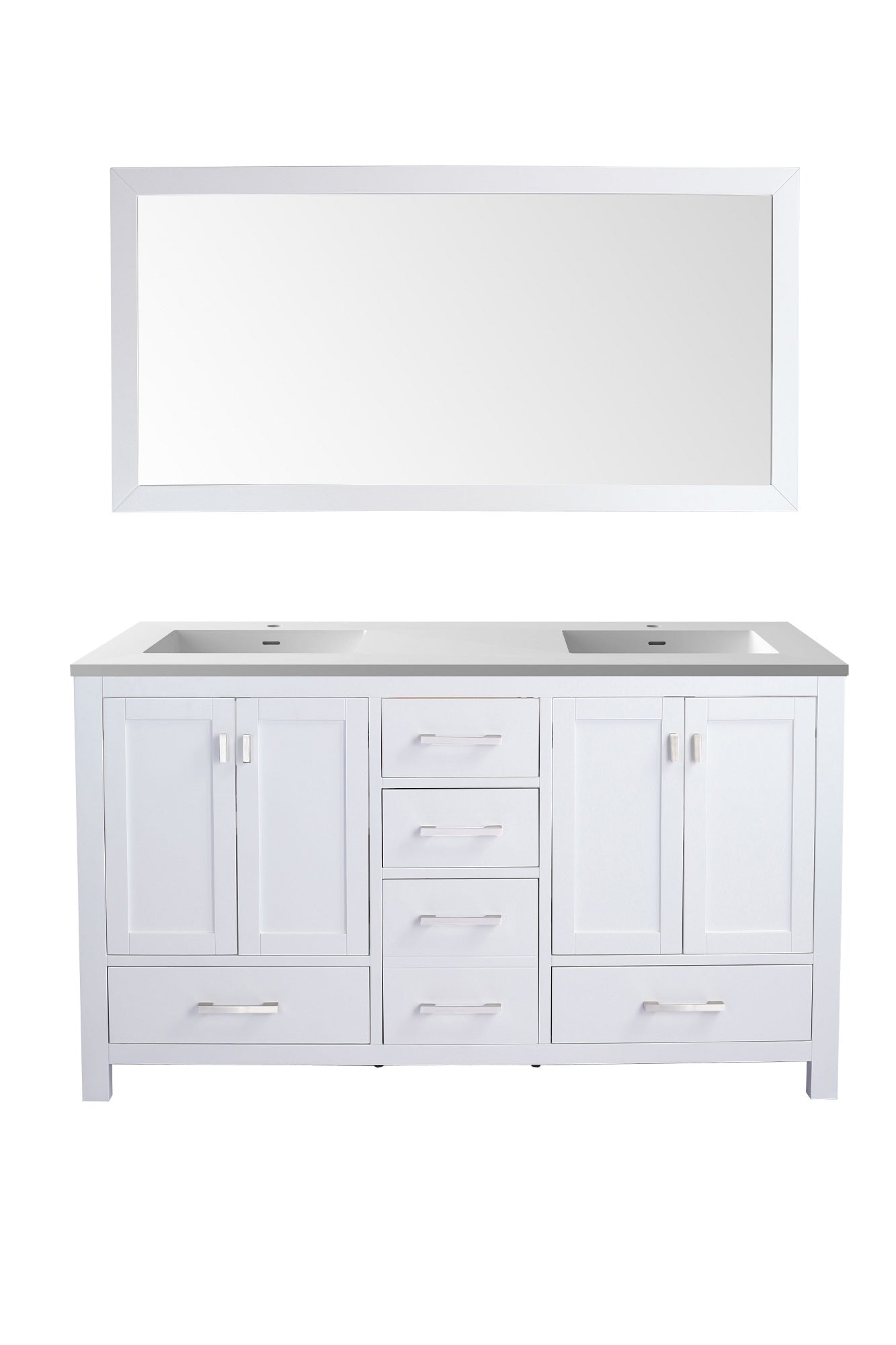 Wilson 60 - Cabinet with VIVA Stone Solid Surface Countertop - Luxe Bathroom Vanities Luxury Bathroom Fixtures Bathroom Furniture