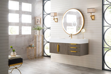 James Martin Mercer Island 48" Single Vanity with Glossy Composite Top - Luxe Bathroom Vanities