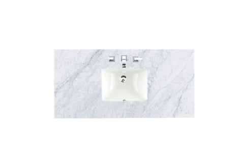 James Martin 48" Single 3 CM Top, Carrara White w/ Sink - Luxe Bathroom Vanities Luxury Bathroom Fixtures Bathroom Furniture